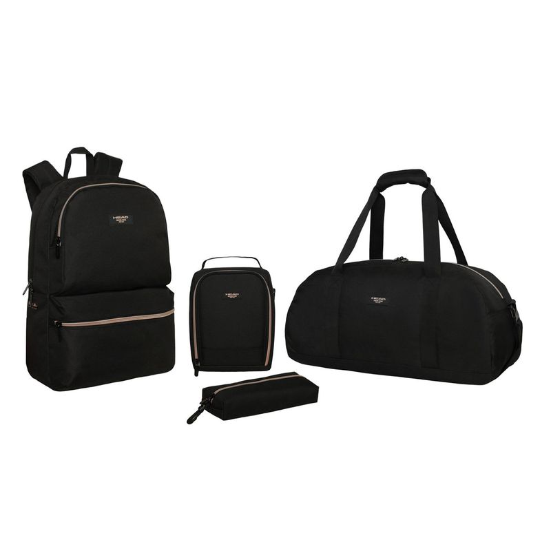 HEAD - Pack Atomico Mochila Juvenil + Estuche + Lonchera + Bolso deportivo 30 lts Head