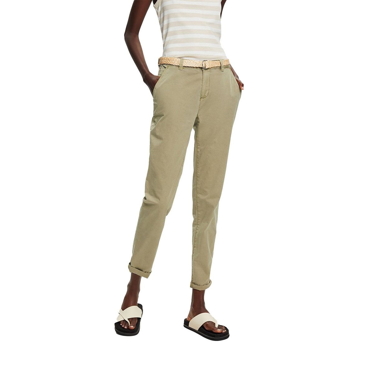 ESPRIT - Pantalón Regular Tiro Medio Mujer Esprit