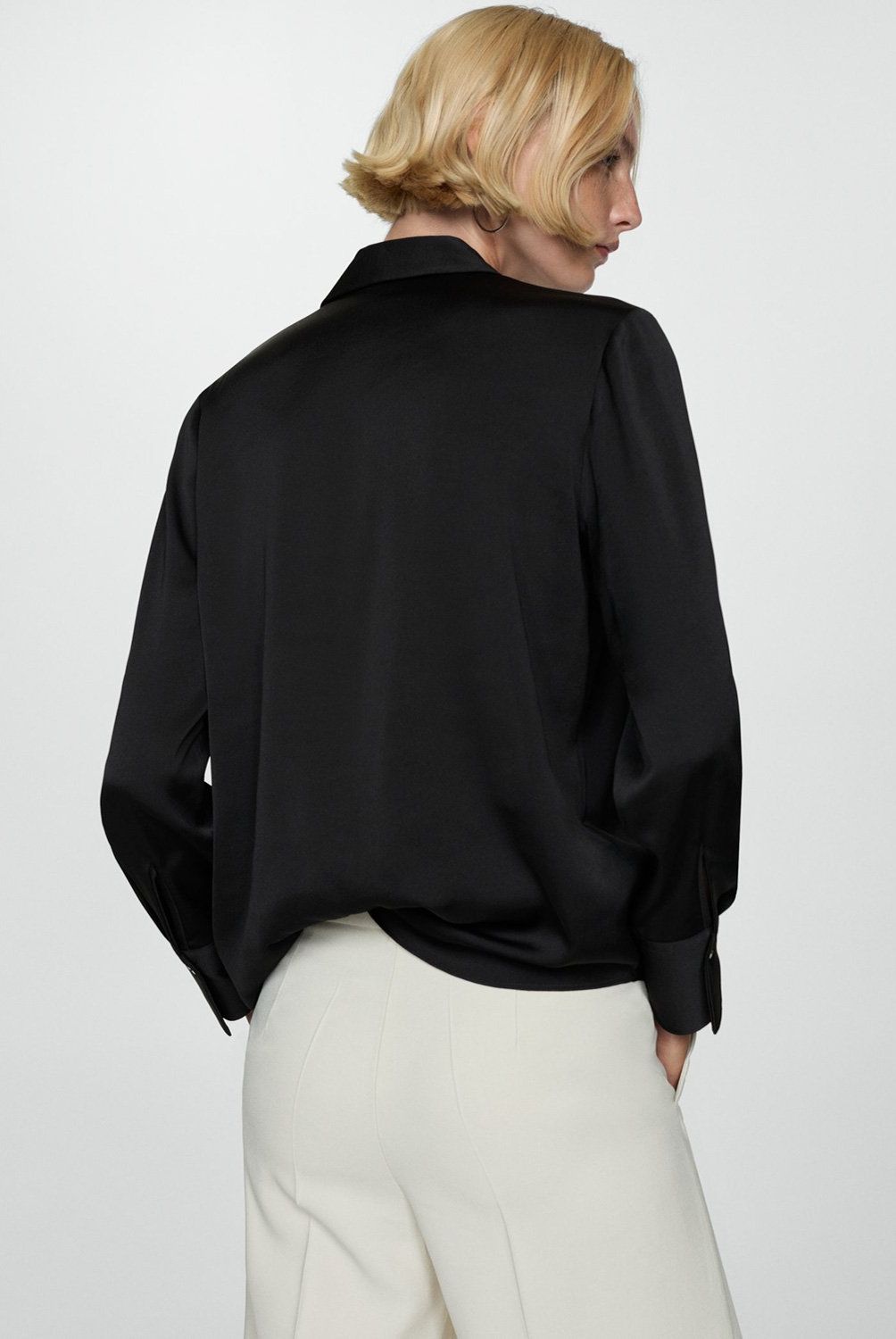 MANGO - Camisa Fluida Satinada Mujer Mango