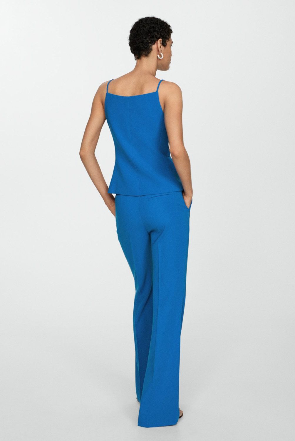 MANGO - Blazer Cuello Halter Botones Mujer Mango