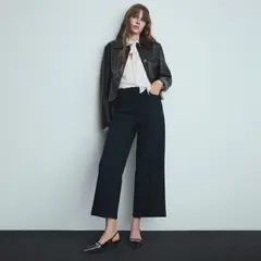 MANGO - Pantalón Pinzas Wideleg Mujer