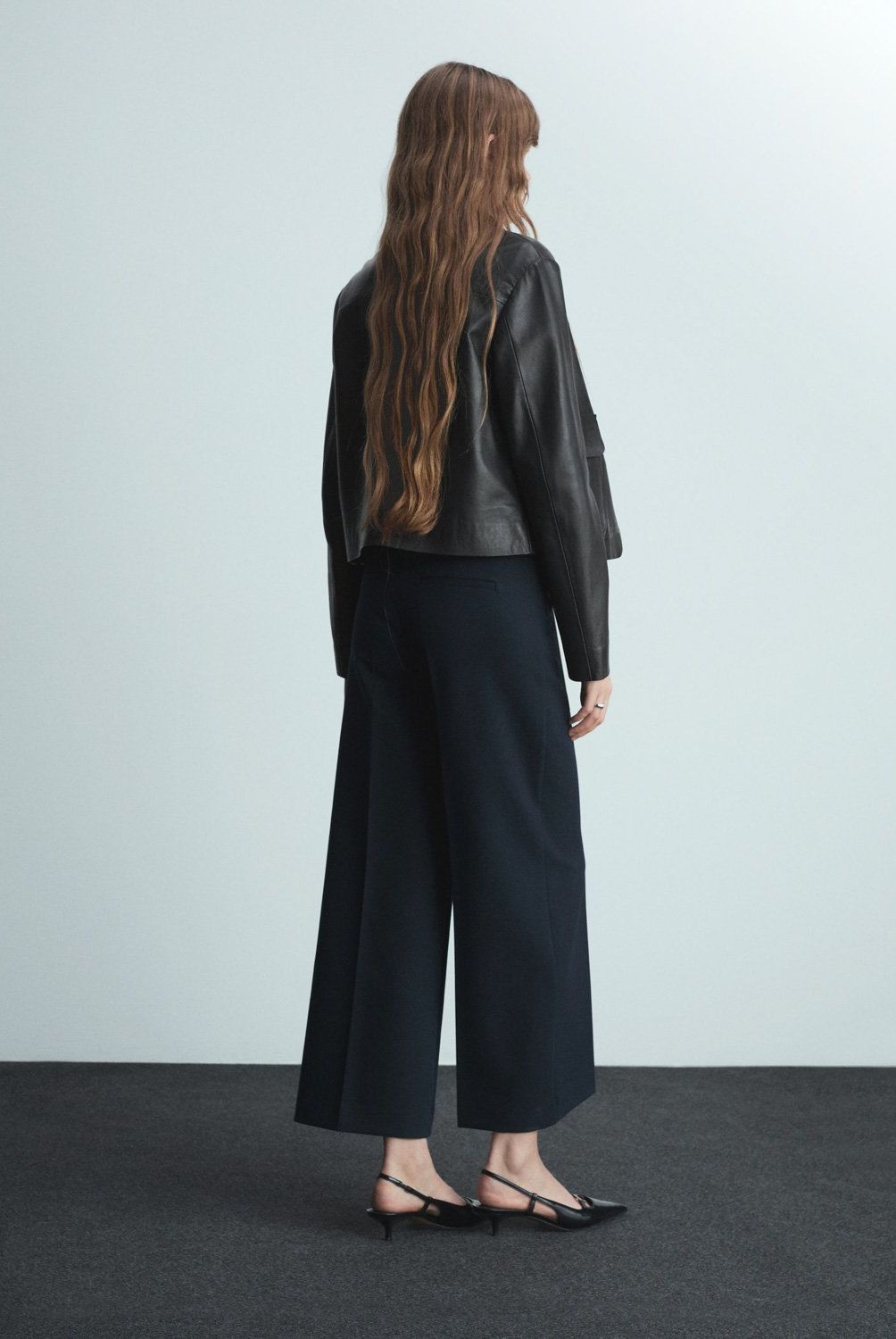 MANGO - Pantalón Pinzas Wideleg Mujer Mango