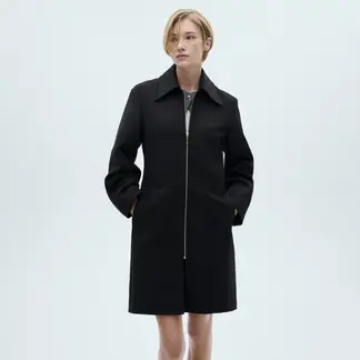 MANGO - Abrigo Recto Cremallera Mujer