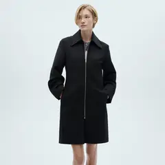 MANGO - Abrigo Recto Cremallera Mujer