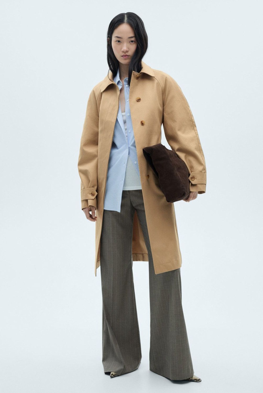 MANGO - Trench Cinturón Algodón Mujer Mango