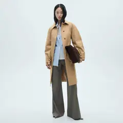 MANGO - Trench Cinturón Algodón Mujer