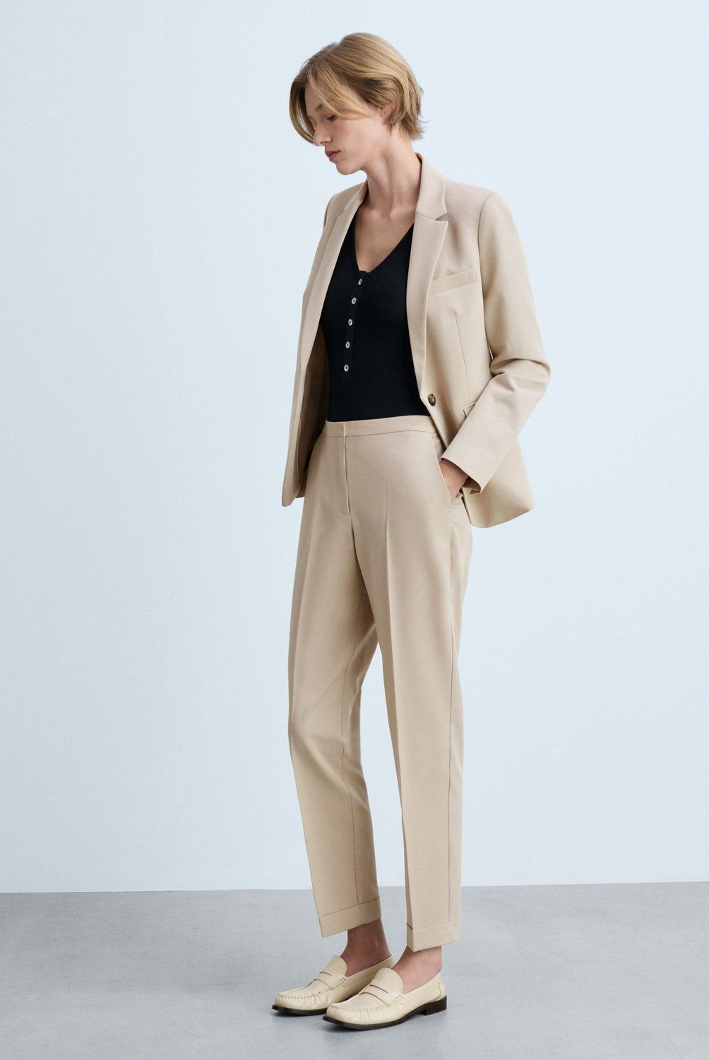MANGO - Pantalón Recto Traje Mujer Mango