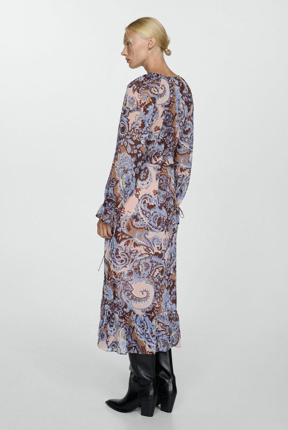 MANGO - Vestido Paisley Volantes Mujer  Mango