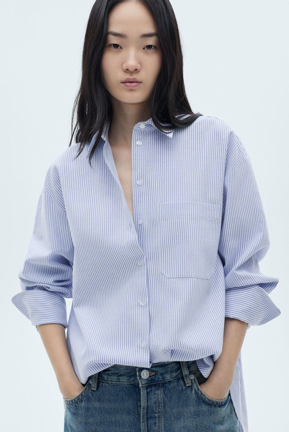 MANGO - Blusa Algodón Rayas Mujer Mango