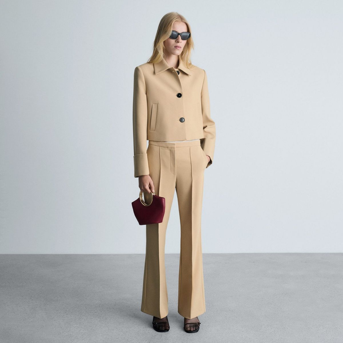 MANGO - Chaqueta Estructura Botones Mujer Mango