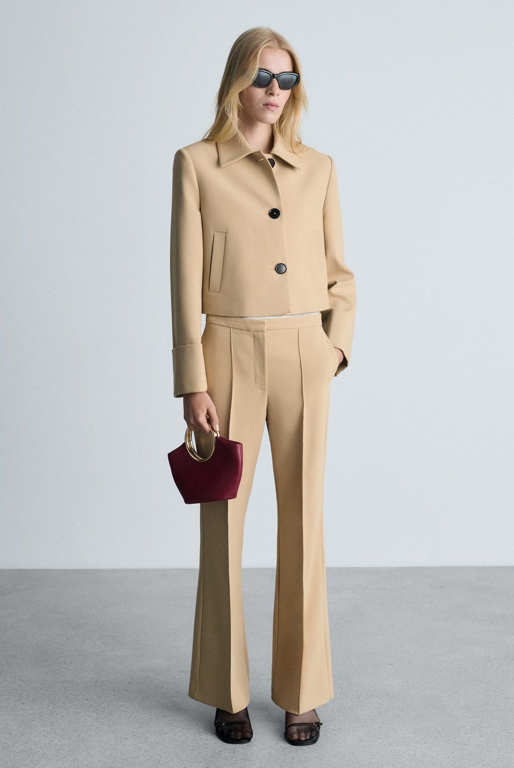 MANGO - Chaqueta Estructura Botones Mujer Mango