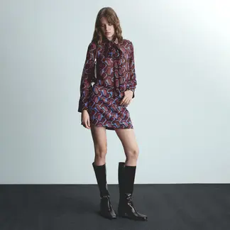 MANGO - Minifalda Estampada Mujer