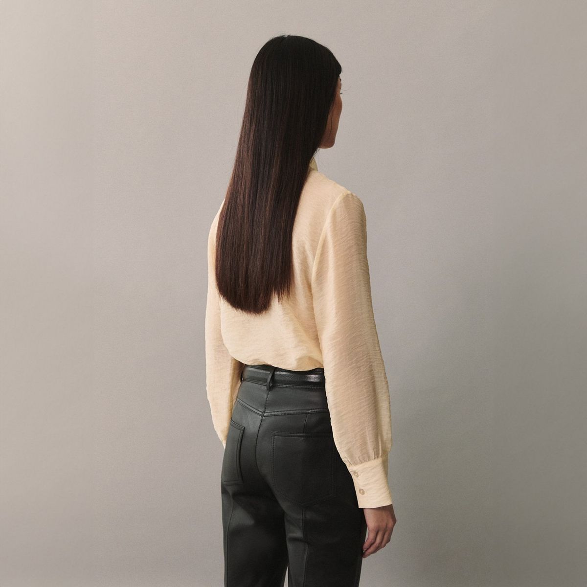 MANGO - Blusa Lyocell Volante Mujer Mango