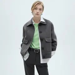 MANGO - Chaqueta Lana Bolsillos Mujer