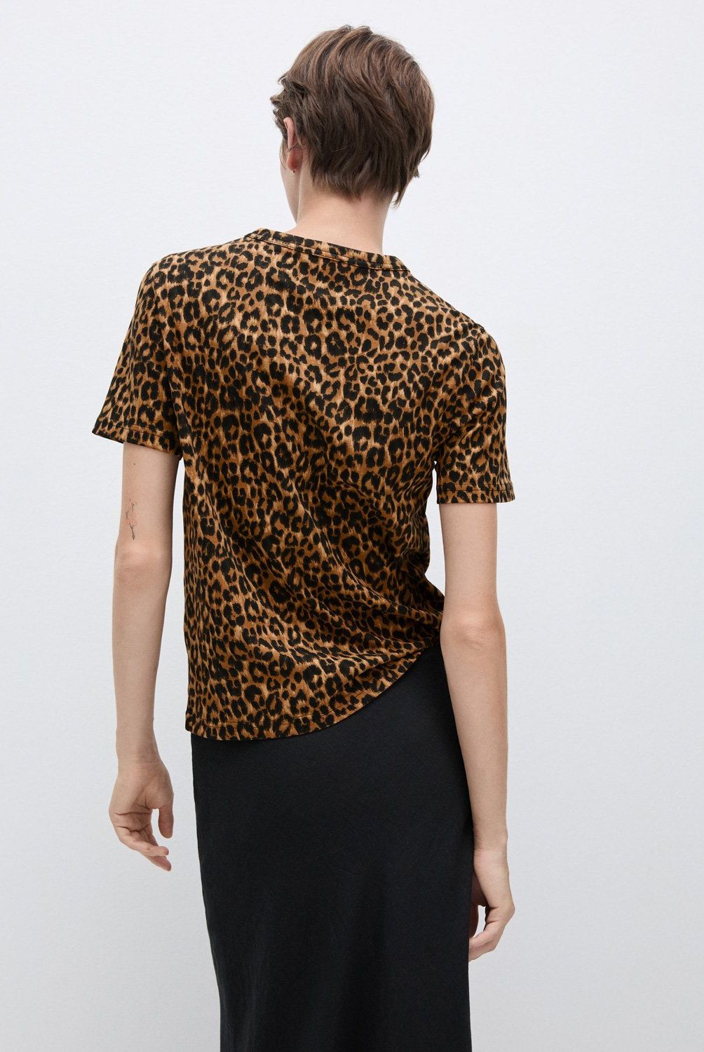 MANGO - Polera Algodón Animal Print Mujer Mango