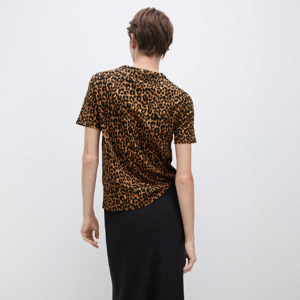 MANGO - Polera Algodón Animal Print Mujer Mango