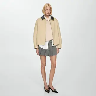 MANGO - Minifalda Vaquera Tablas Mujer
