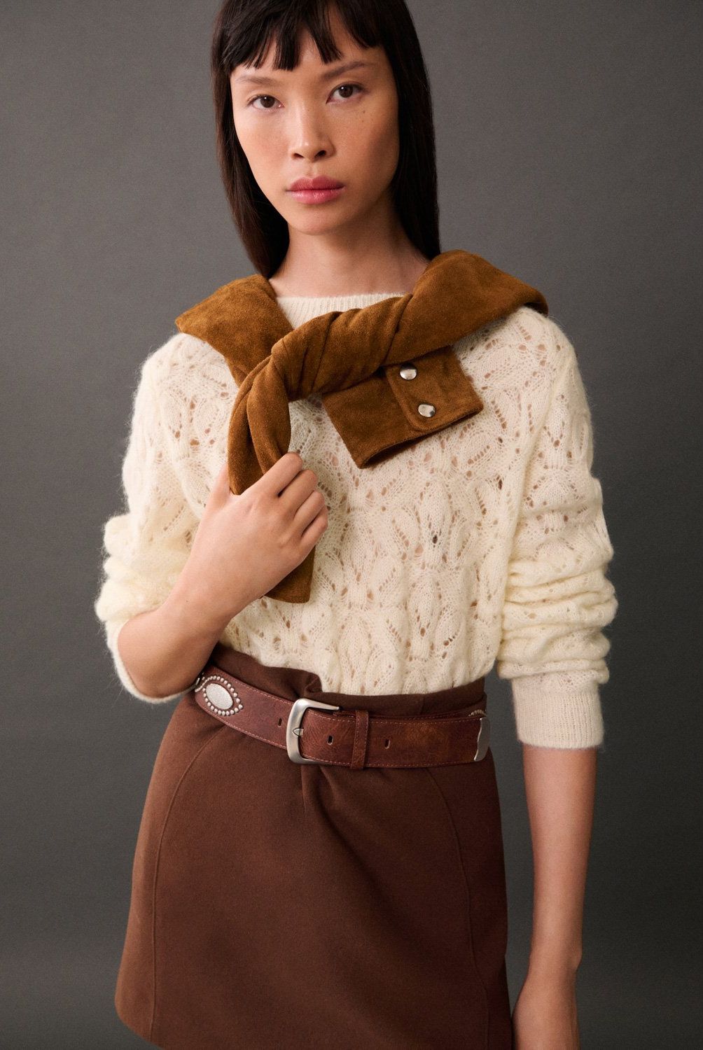 MANGO - Sweater Punto Detalles Calados Mujer Mango