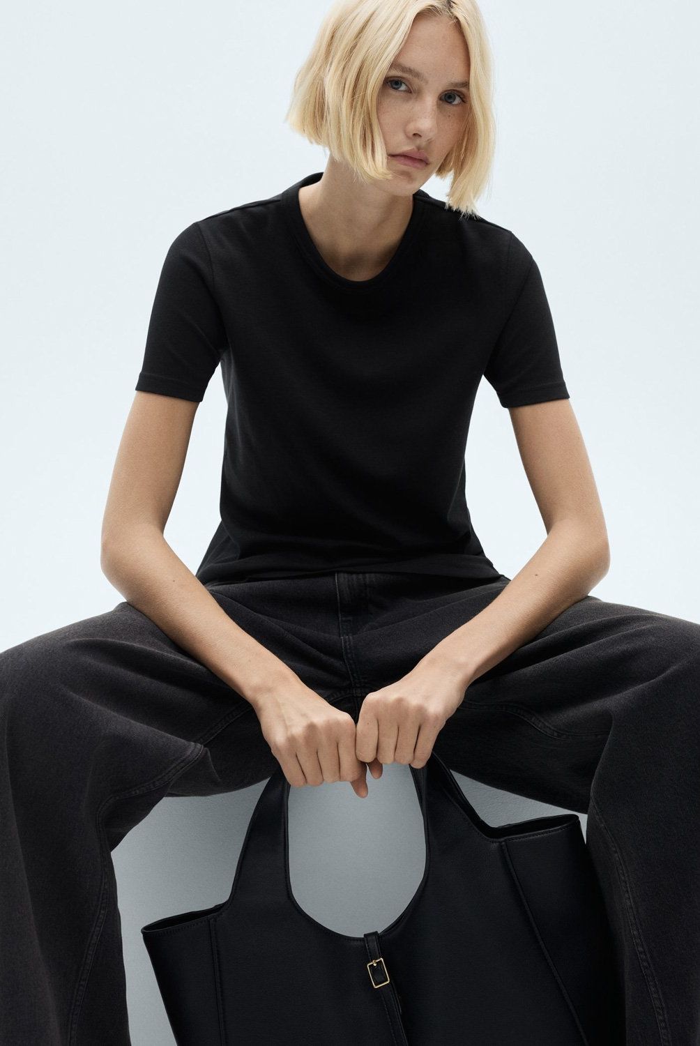 MANGO - Polera Algodón Manga Corta Mujer Mango