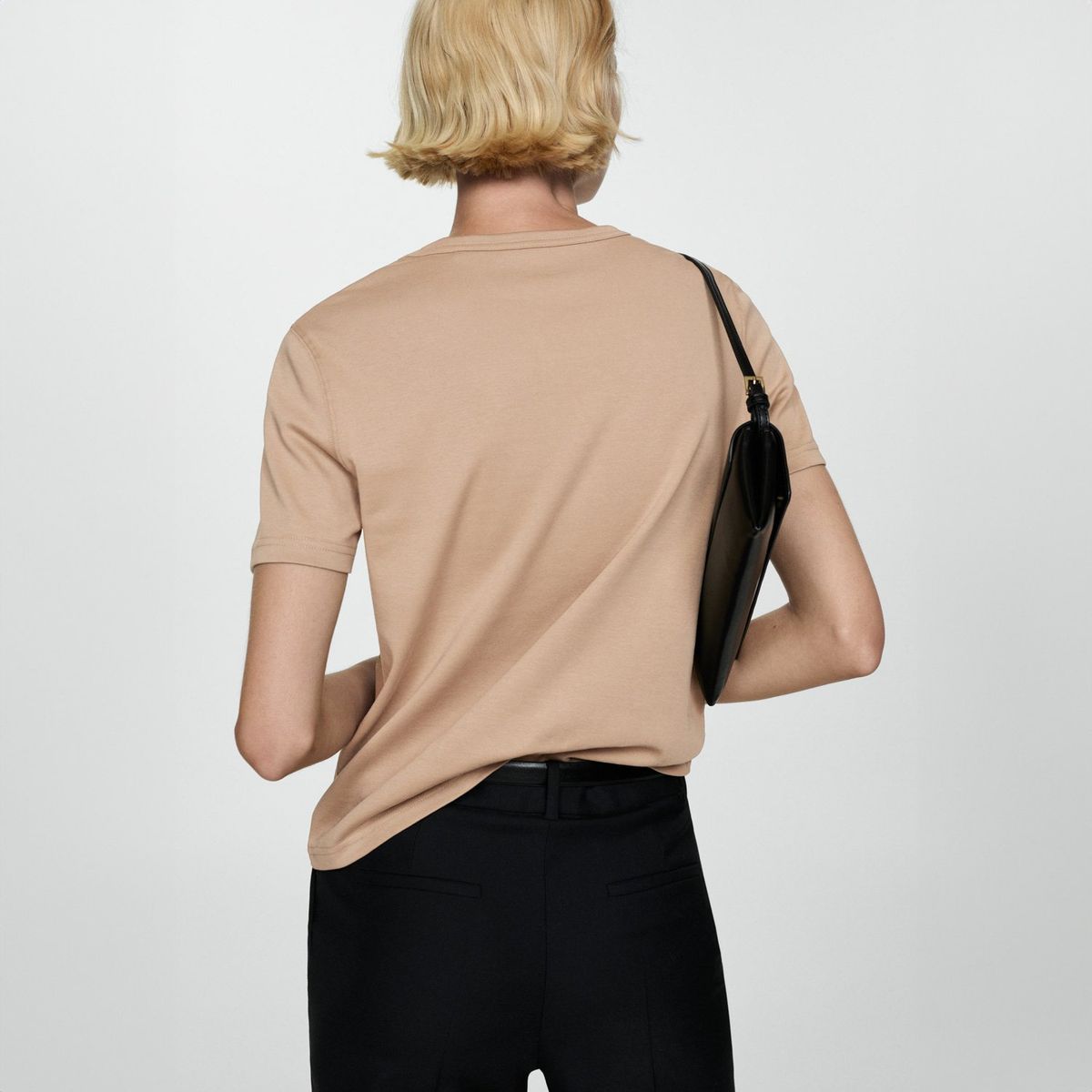 MANGO - Polera Algodón Manga Corta Mujer Mango