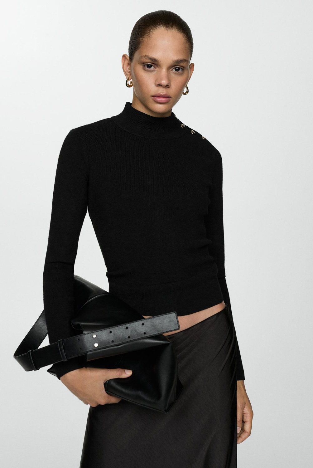 MANGO - Sweater Botones Hombro Mujer Mango