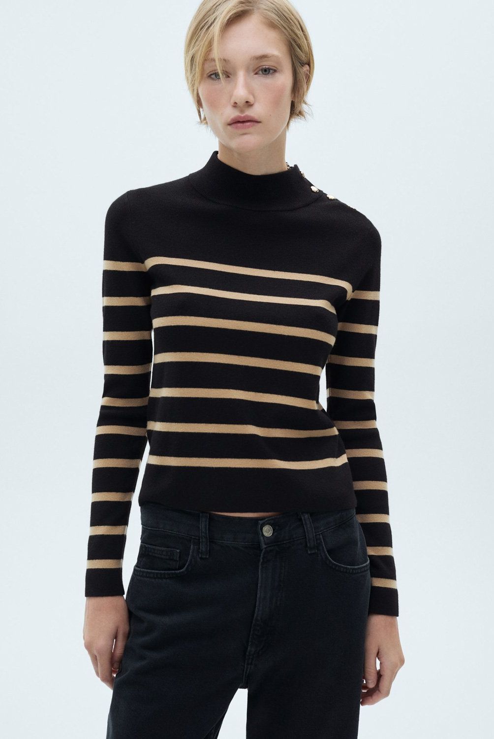 MANGO - Sweater Botones Hombro Mujer Mango