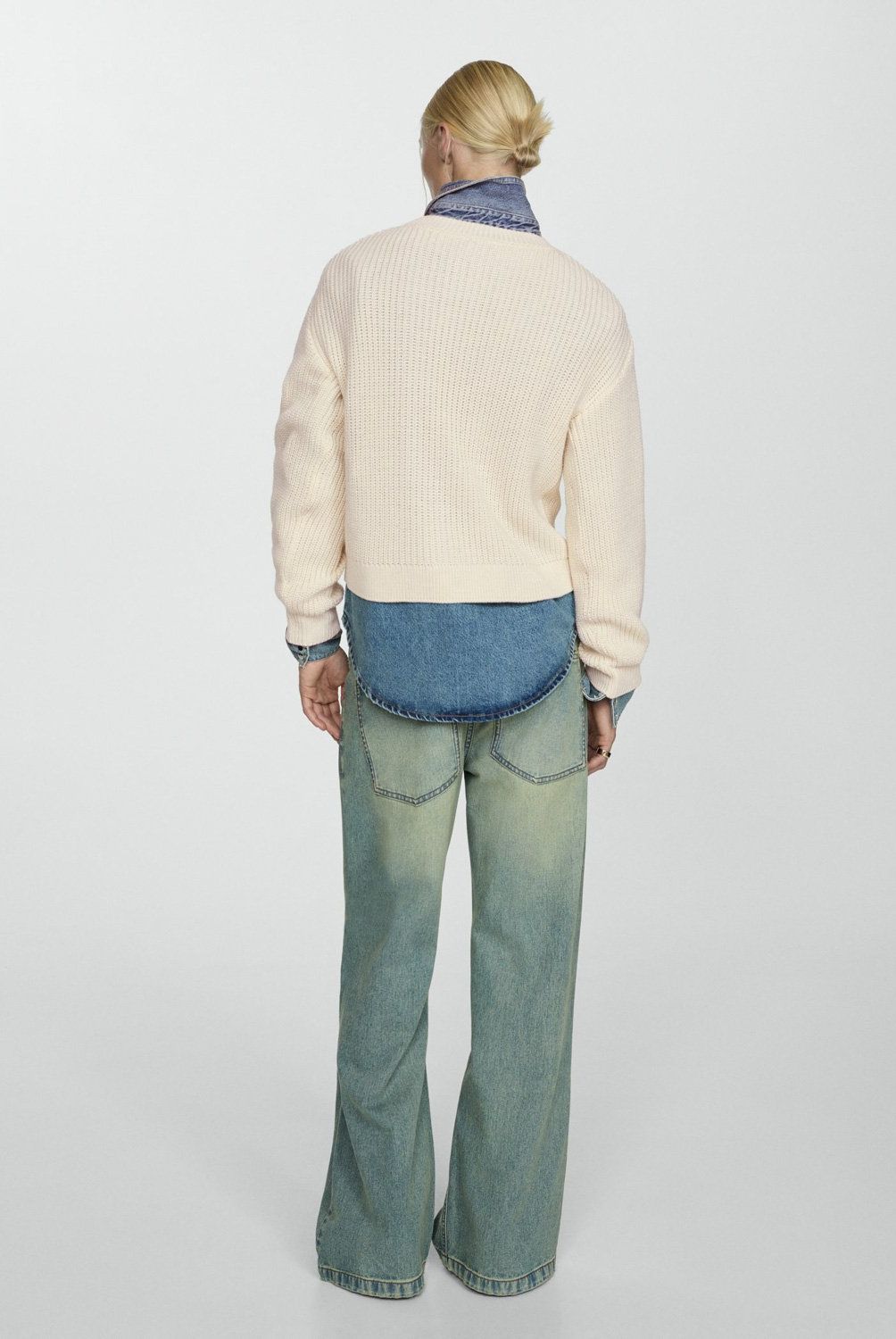 MANGO - Sweater Punto Grueso Perlas Mujer Mango