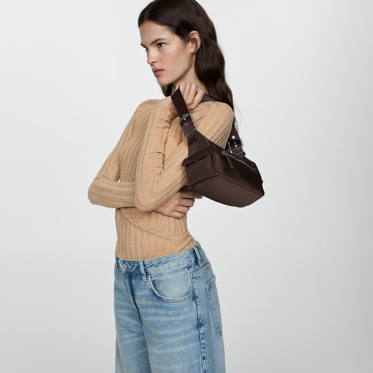 MANGO - Sweater Canalé Cuello Perkins Mujer Mango