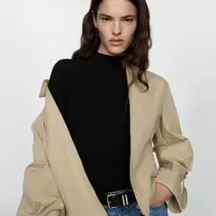 MANGO - Sweater Canalé Cuello Perkins Mujer