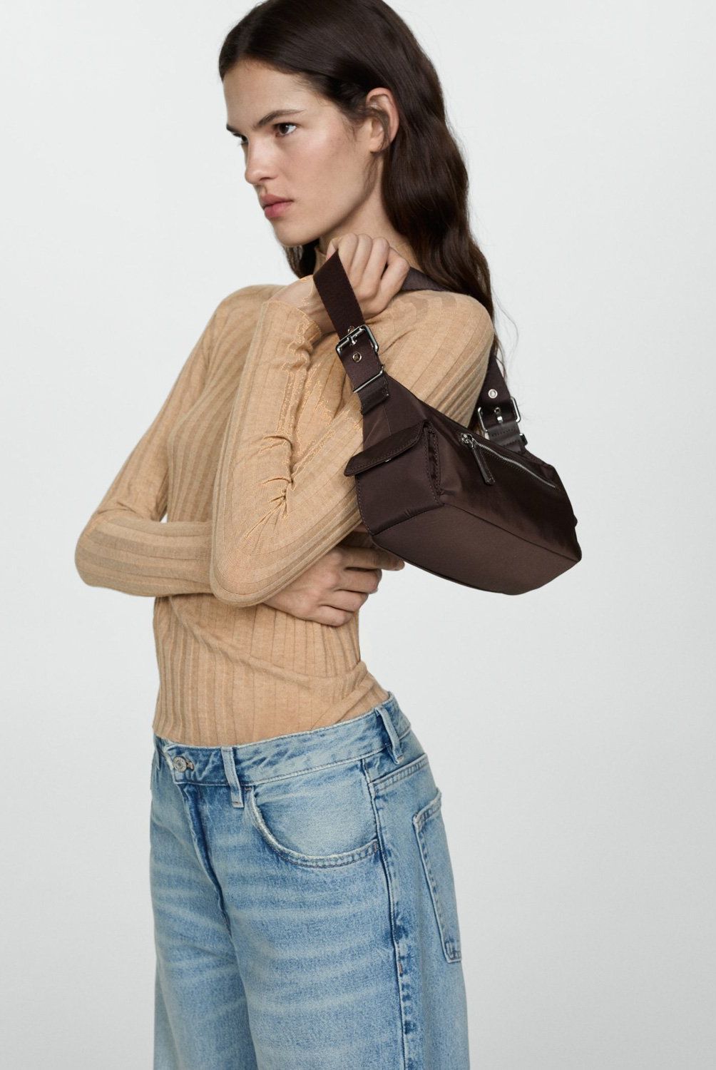 MANGO - Sweater Canalé Cuello Perkins Mujer Mango