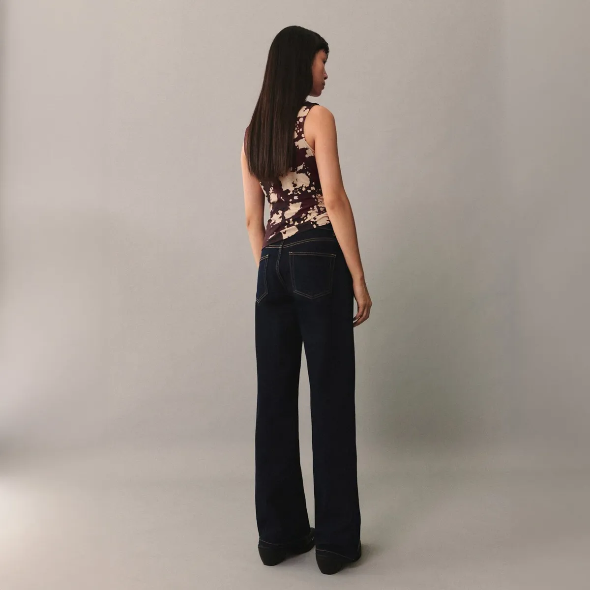 MANGO - Top Estampado Cuello Perkins Mujer Mango