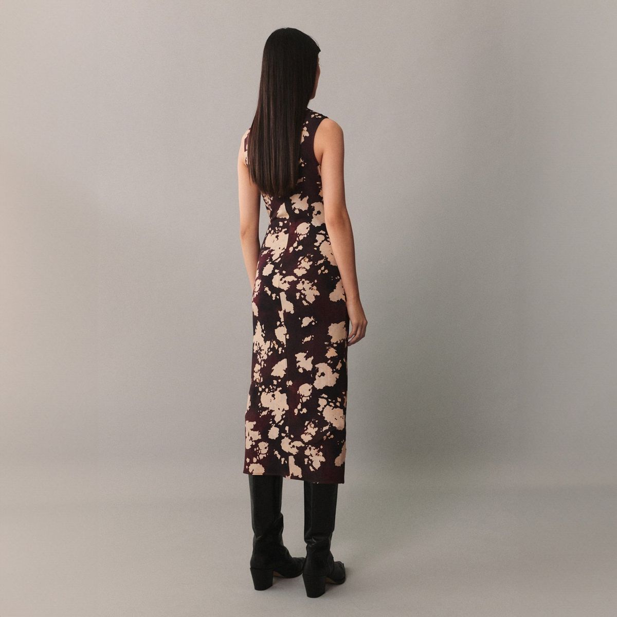 MANGO - Vestido Estampado Midi Mujer  Mango