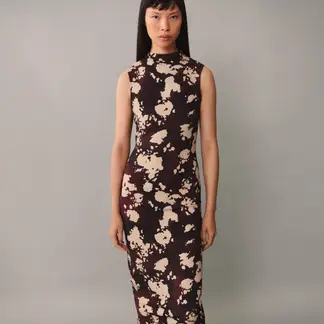 MANGO - Vestido Estampado Midi Mujer