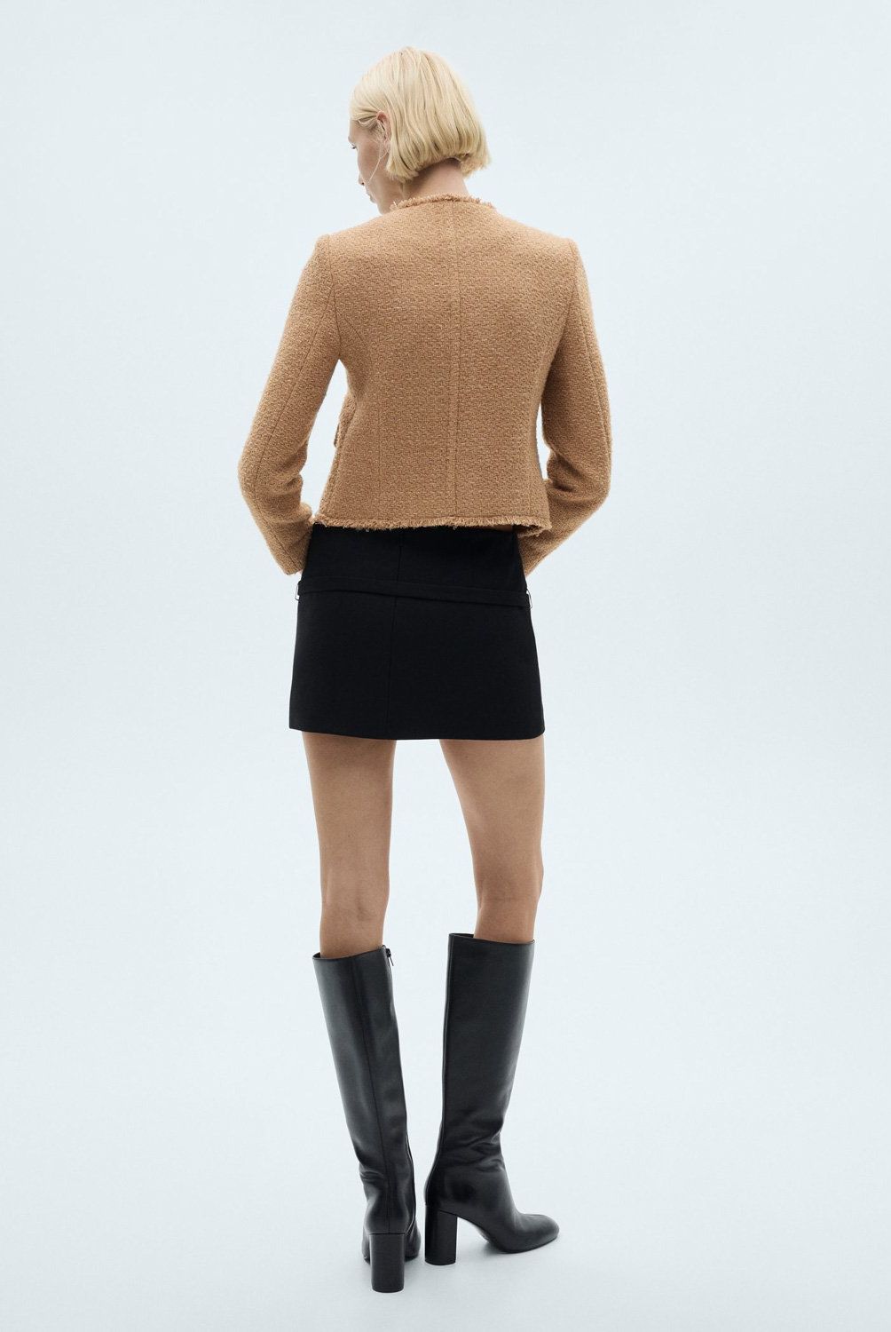 MANGO - Chaqueta Tweed Bolsillos Mujer Mango