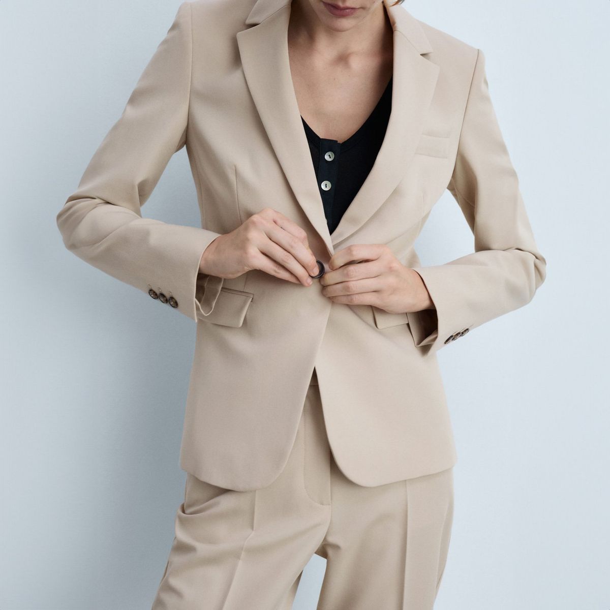 MANGO - Blazer Traje Entallada Mujer Mango