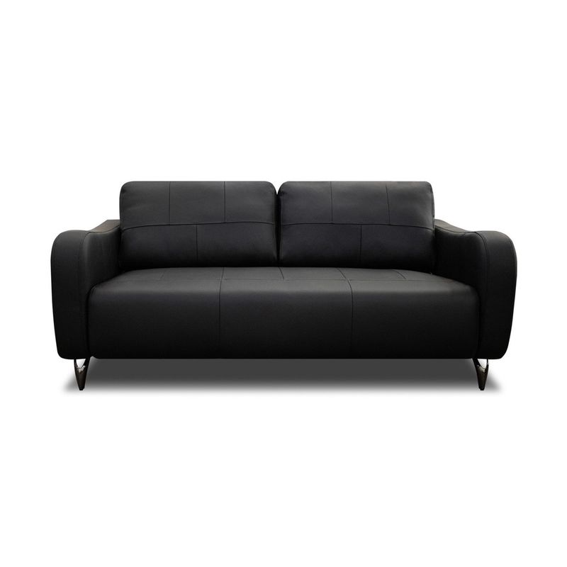 DECOCASA - Sofa Riley 1.8 100% Cuero Negro Decocasa