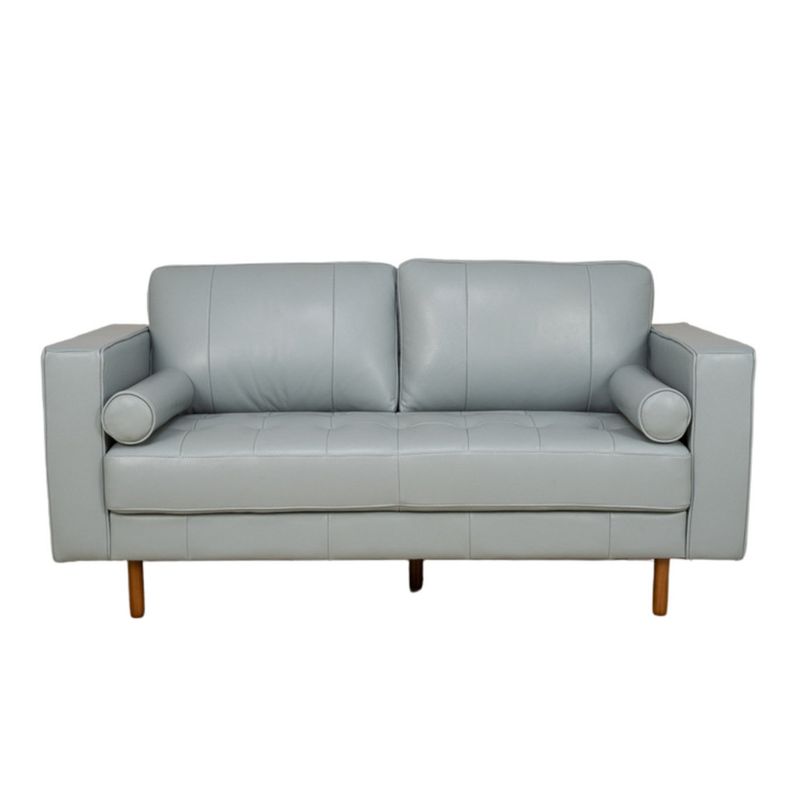DECOCASA - Sofá Apgar 1.8 100% Cuero Gris Decocasa