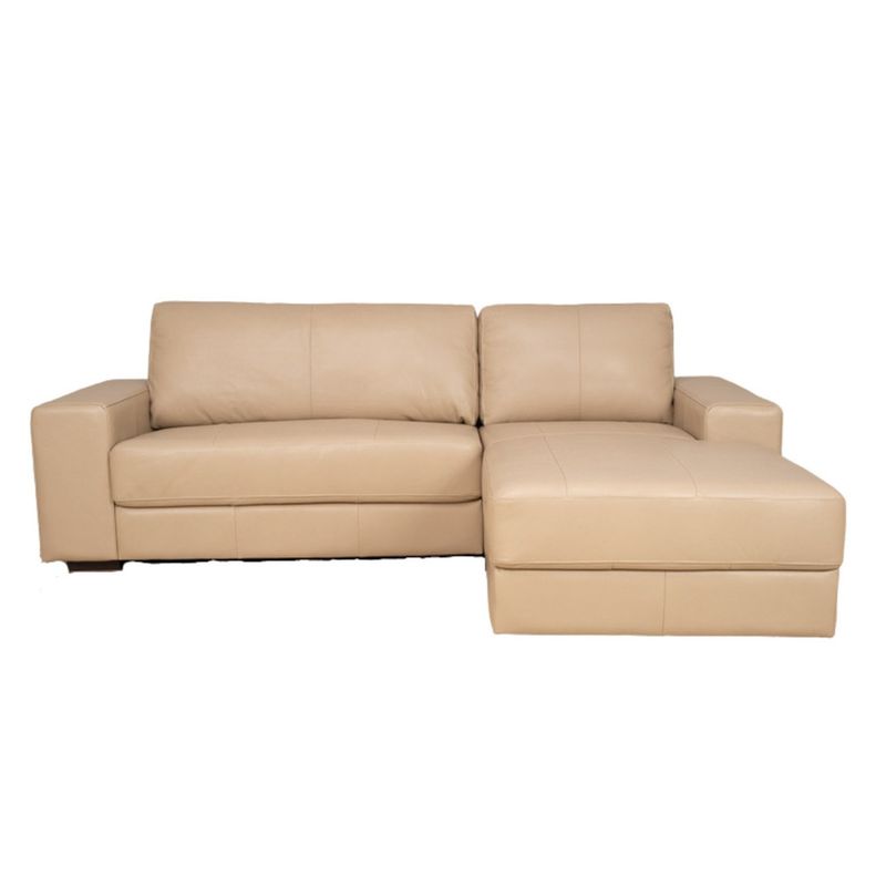 DECOCASA - Sofá Di Como 2.4 100% Cuero Beige Decocasa