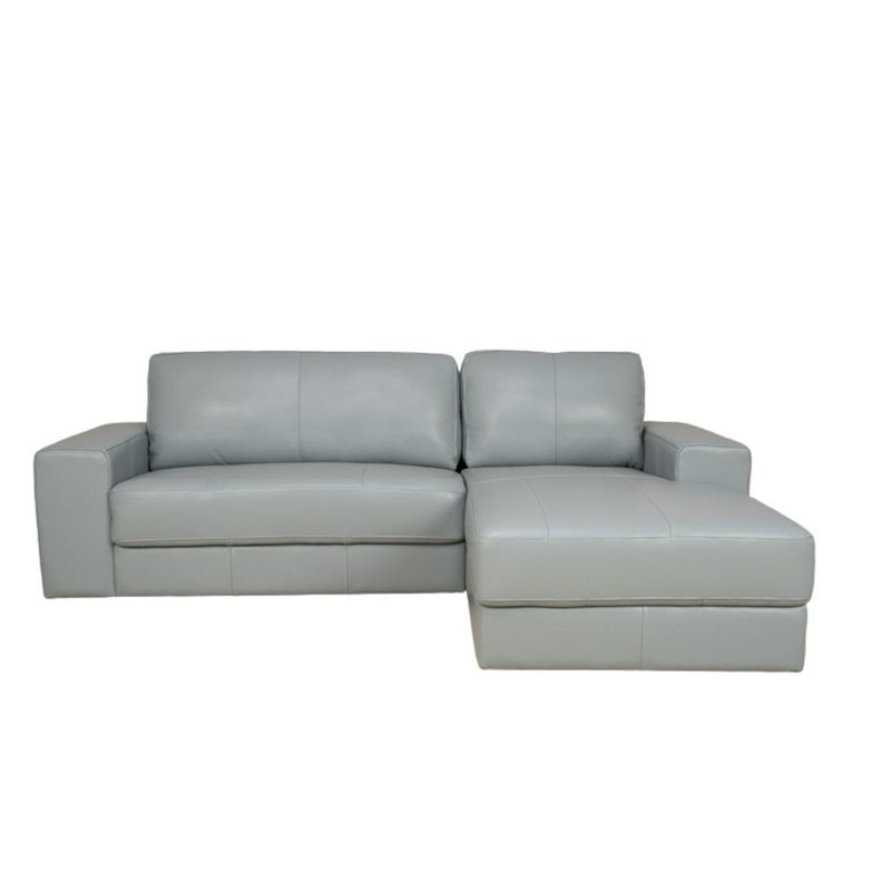 DECOCASA - Sofá Di Como 2.4 100% Cuero Gris Decocasa