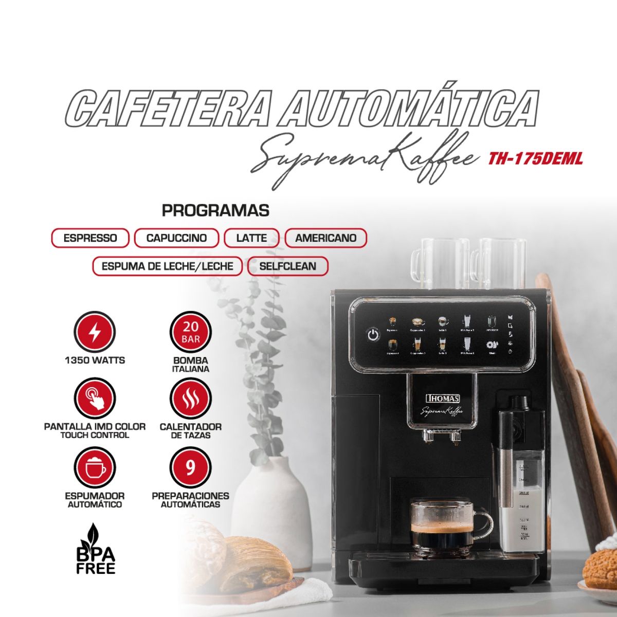 THOMAS - Cafetera Automática TH-175DML Thomas