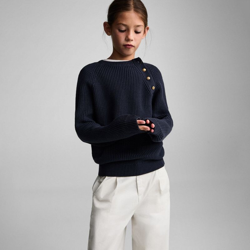MANGO KIDS - Sweter Punto Detalle Botones Niña Mango Kids