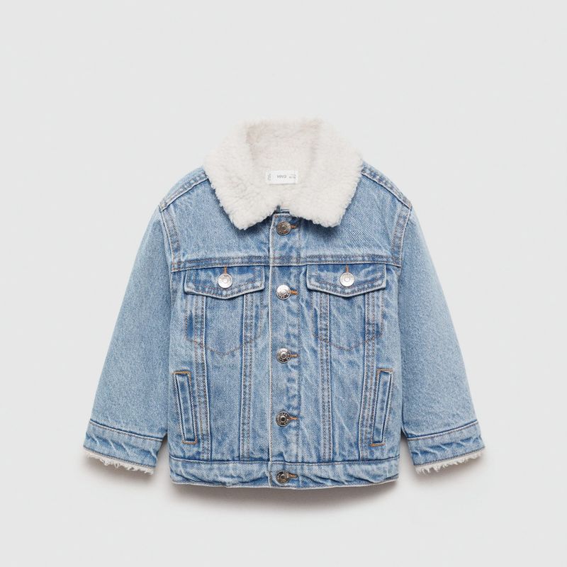Abrigo Borreguito Abrigos Bebe Mango MANGO KIDS Chaqueta Denim Borreguito  Bebé Niño Mango Kids