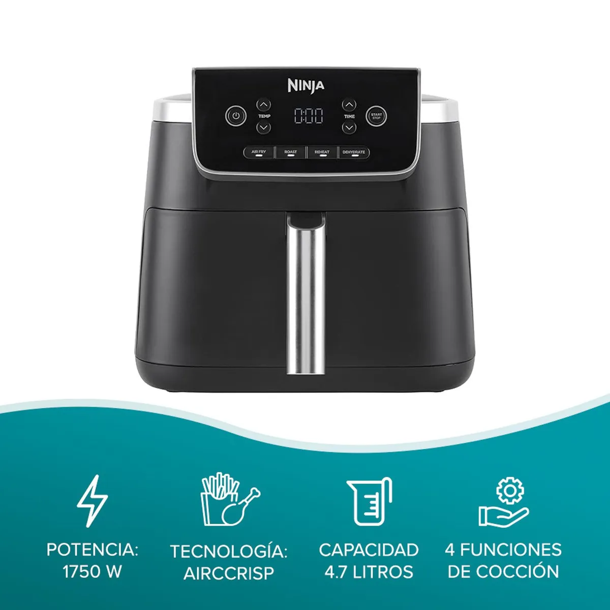 NINJA - Freidora de Aire Ninja Pro 4 En 1 De 4.7 Litros AF140EU