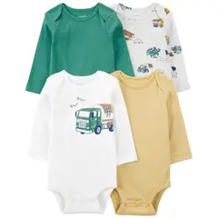 CARTER'S - Pack de Bodys Algodón 4 unidades Bebé Niño