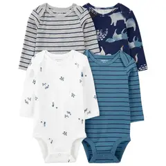CARTER'S - Pack de Bodys Algodón 4 unidades Bebé Niño