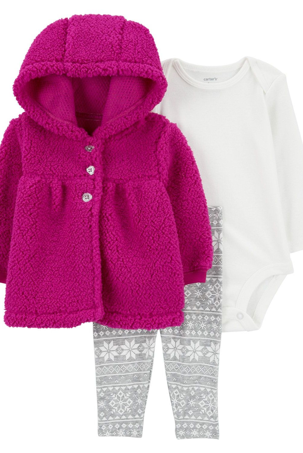CARTER'S - Conjunto 3 Piezas Polerón, Calza Y Body Bebé Niña Carter's