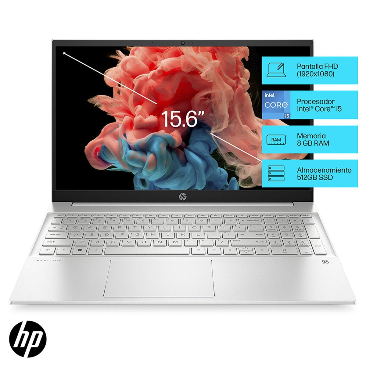 HP - Notebook HP Pavilion 15-EG2519LA Intel Core i5-1235U 8GB RAM 512GB SSD 15,62 Full HD Wi-Fi 6