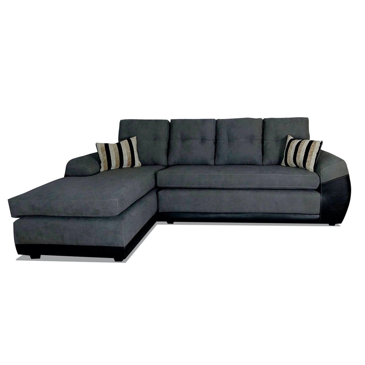 COMERCIALIZADORA ELEGANT DETAIL - Sofá Seccional Izquierdo Tela 5 Cuerpos Bicolor Houston Elegant Detail