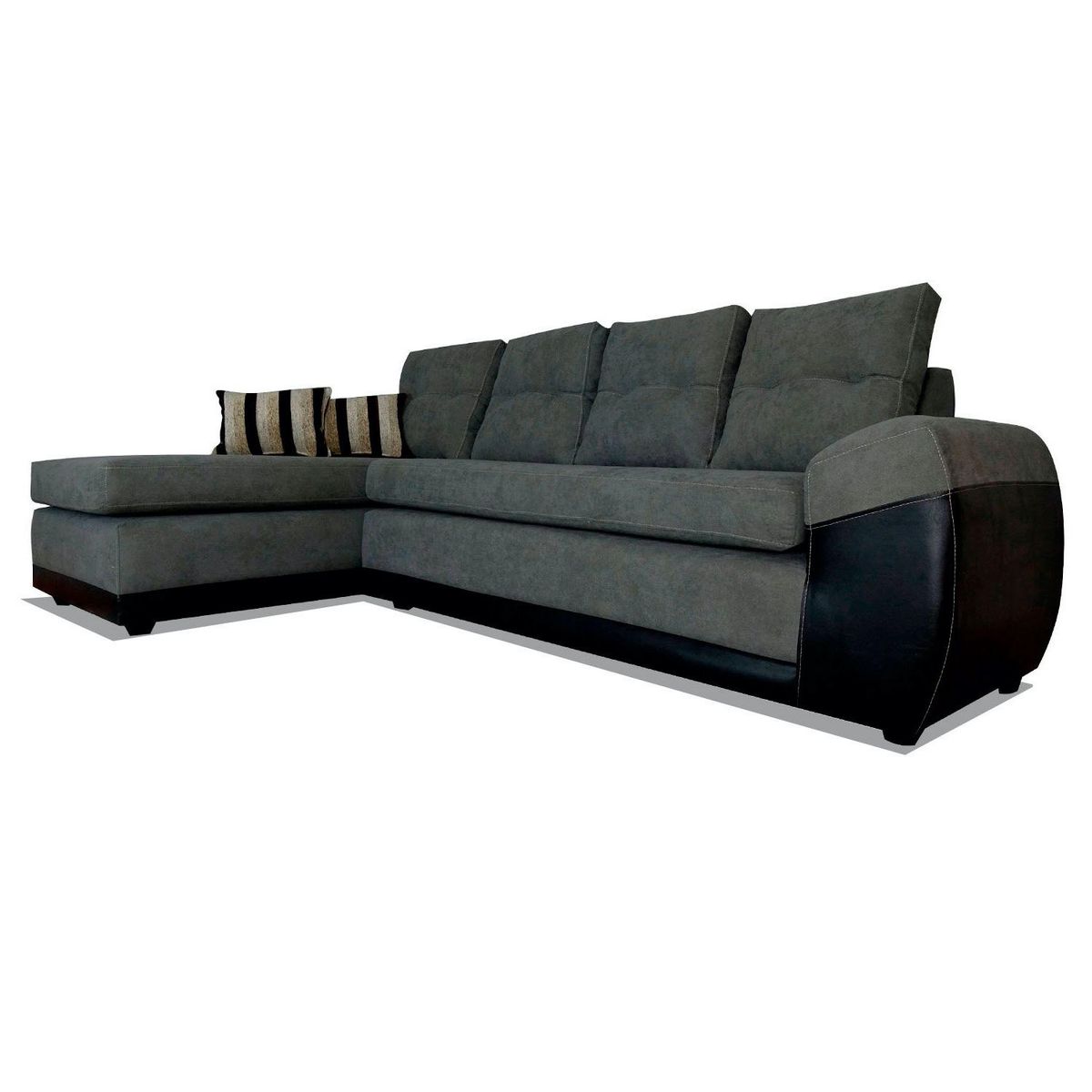 COMERCIALIZADORA ELEGANT DETAIL - Sofá Seccional Izquierdo Tela 5 Cuerpos Bicolor Houston Elegant Detail