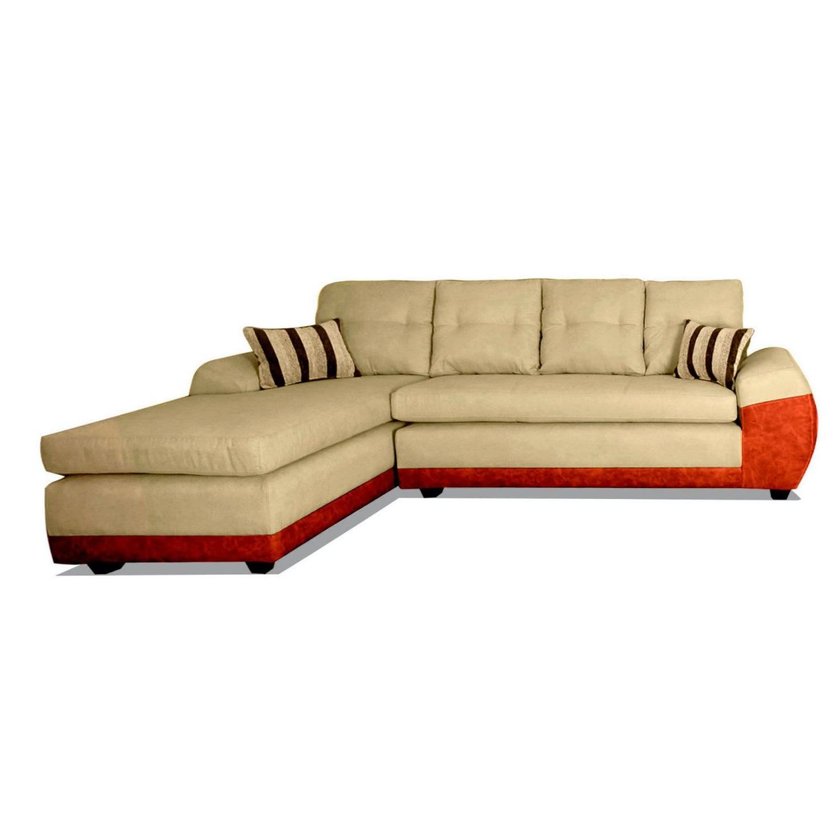 COMERCIALIZADORA ELEGANT DETAIL - Sofá Seccional Izquierdo Tela 5 Cuerpos Bicolor Houston Elegant Detail